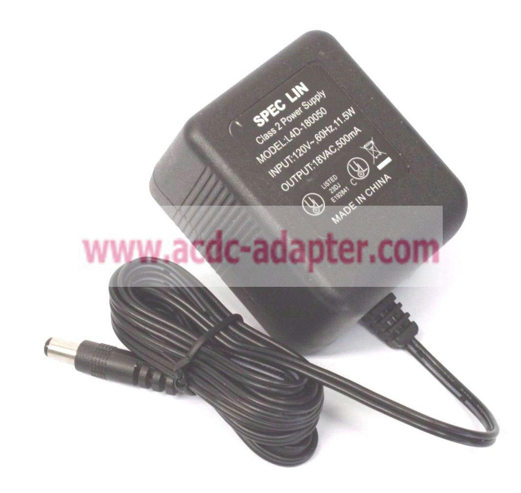 NEW Spec Lin L4D-180050 18VAC 500mA AC Power Supply Adapter Charger